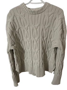 Lululemon Cable Knit Crewneck Sweater Off White Size Large